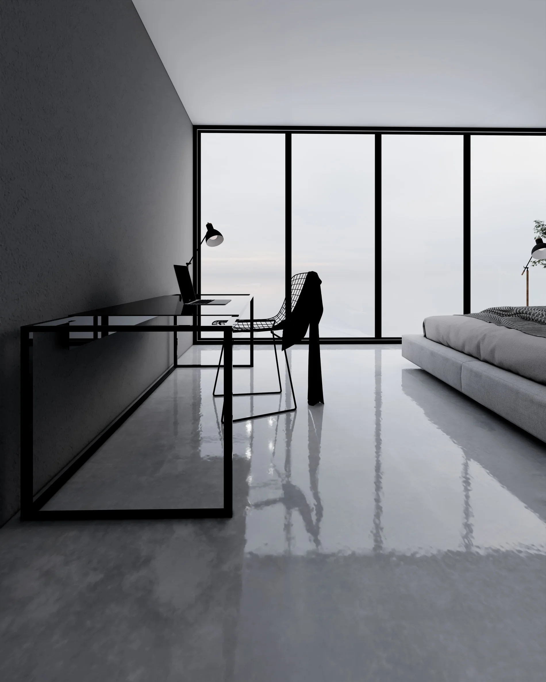 Modern Minimalist Bedroom — Selected visualization