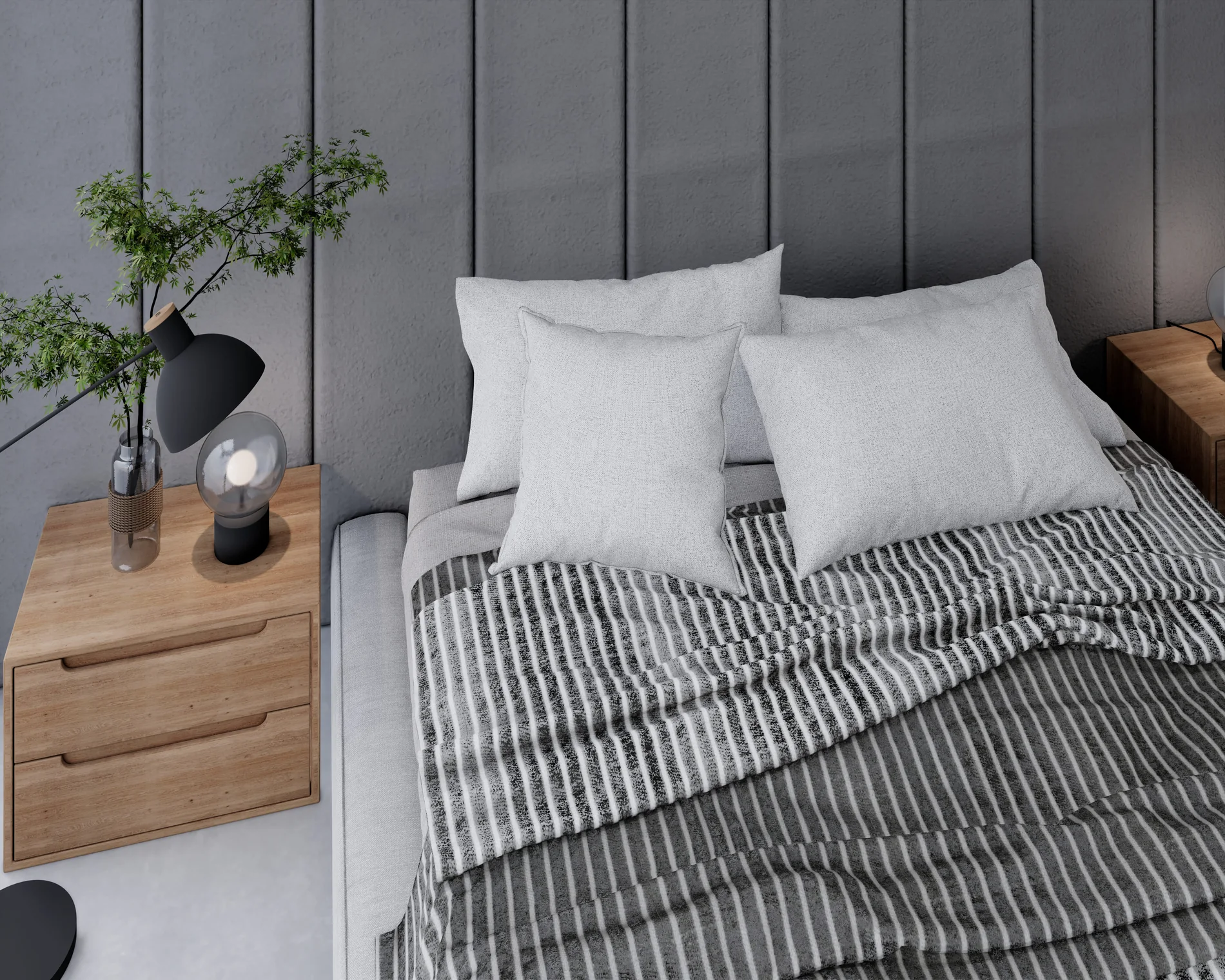 Modern Minimalist Bedroom — Selected visualization