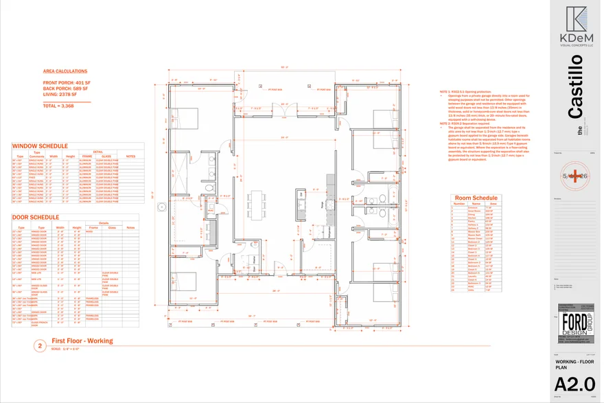 A2.0 Working Floor Plan